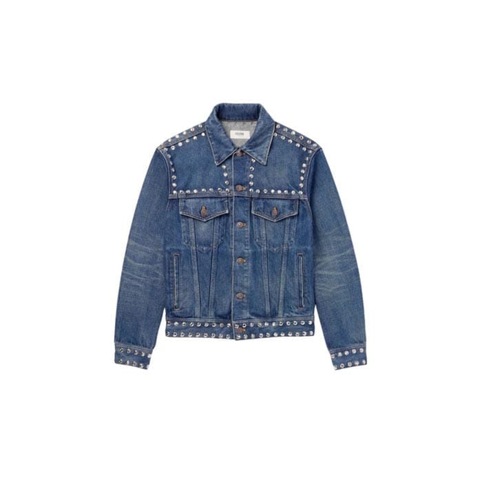 Studded Denim Jacket with Metallic Accents